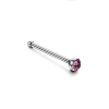  Ezüst Színű Titánium Piercing, Lila Kristály Kővel, 8,6 mm