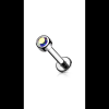  Ezüst Színű Titánium Push-in Labret Piercing Színes Kővel