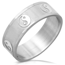  Ezüst színű, Yin-Yang nemesacél gyűrű-13 gyűrű