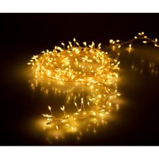  Ezüst vezetékes fényfüzér 100 db melegfehér LED-del kültéri izzósor