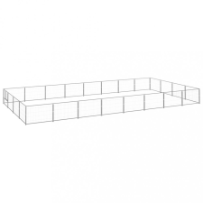  Ezüstszínű acél kutyakennel 32 m² szállítóbox, fekhely kutyáknak