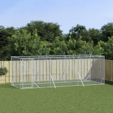 ezüstszínű kültéri horganyzott acél kutyakennel 6x2x2 m szállítóbox, fekhely kutyáknak