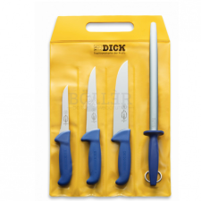 F. Dick Minőségi hentes késkészlet - 3 kés + 1db késélező fenőacél kés és bárd