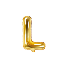 F foliaballon betű ''L'', 35cm, arany party kellék