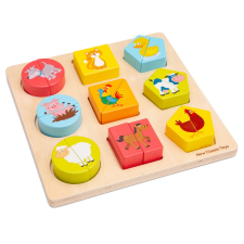 Fa beillesztős puzzle - formák és állatok puzzle, kirakós