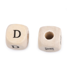  Fa betűgyöngy kocka 10x10 mm gyöngy