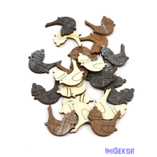  Fa dekor színes sapkás madárka 20db/csomag dekorációs kellék