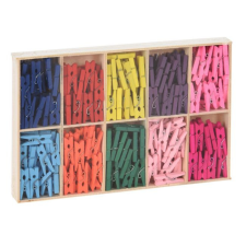  Fa dekorációs csipesz, 200 db-os (színes) fajáték