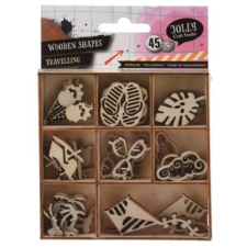  Fa dekorációs figurák 45 db-os - Utazás fajáték