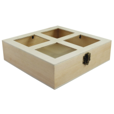 Fa doboz, fényképtartó tetővel 19,5cm x 19,5cm x 5cm dekorálható tárgy