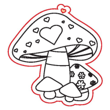  Fa figura 5db/csomag - Gomba dekorációs kellék