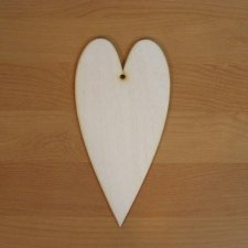  Fa hosszúkás szív 10cm x 20cm dekorációs kellék