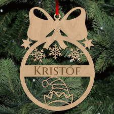  Fa karácsonyfadísz - Egyedi neves - Manó sapka karácsonyfadísz