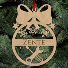  Fa karácsonyfadísz - Egyedi neves - Szerelő karácsonyfadísz