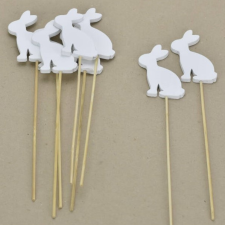  Fa nyuszi pálcás fehér dekorációs kellék