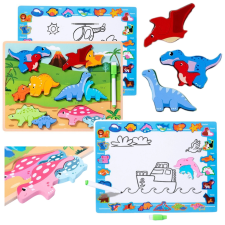 Fa oktatási dinoszaurusz puzzle rajzolótáblával puzzle, kirakós