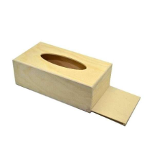 Fa Papírzsebkendő Tartó - Dekorálható - Fekvő - 25x8,7x12,5cm papírárú, csomagoló és tárolóeszköz