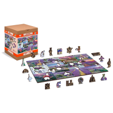 Fa puzzle figurákkal - Lila Franciaország puzzle, kirakós