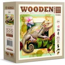  Fa puzzle kaméleon és virágok 505 db puzzle, kirakós