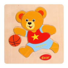 Fa puzzle - maci labdával (11 db-os készségfejlesztő játék) készségfejlesztő