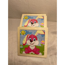  Fa puzzle - nyuszi 9 db-os (11x11x1 cm) kreatív és készségfejlesztő