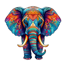  Fa puzzle, színes A3 méretű (elefánt) puzzle, kirakós