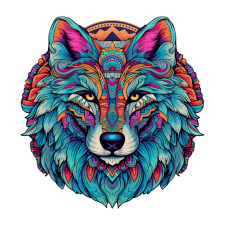  Fa puzzle, színes A4 méretű (farkas) puzzle, kirakós