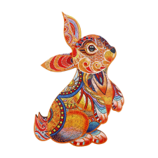  Fa puzzle, színes A5 méretű (nyúl) puzzle, kirakós