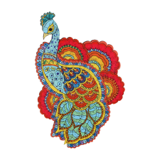  Fa puzzle, színes A5 méretű (páva) puzzle, kirakós