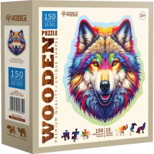 Fa puzzle Szivárvány farkas 150 darabos puzzle, kirakós