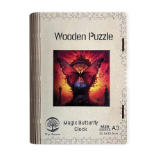  Fa puzzle Varázslatos pillangó óra puzzle, kirakós