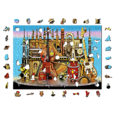 fa puzzle zenei kastély 2 az 1-ben, 1010 darab puzzle, kirakós