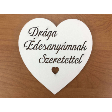 Fa - "Drága Édesanyámnak Szeretettel" szív fehér 10cm dekorációs kellék