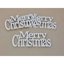  Fa - &quot;Merry Christmas&quot; felirat koszorúra fehér 14cm 3db/csomag dekorációs kellék