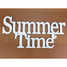  Fa - &quot;Summer Time&quot; felirat koszorúra fehér 10x20cm dekorációs kellék