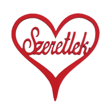  Fa - Szeretlek szívben piros 10cm dekorációs kellék