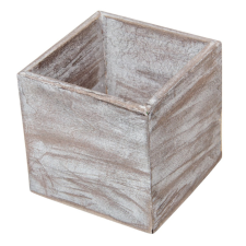  Fa szögletes doboz mosott szürke M12x12x12xcm dekorációs kellék