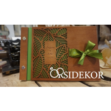  Fa vendégkönyv modern levél mintával dekorációs kellék