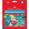Faber-Castell Akvarell ceruza készlet, hatszögletű, ecsettel, FABER-CASTELL, 24 különböző szín