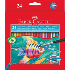 Faber-Castell Akvarell ceruza készlet, hatszögletű, ecsettel, FABER-CASTELL, 24 különböző szín akvarell