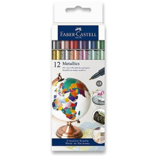 Faber-Castell fémes színekben, 12 színben filctoll, marker