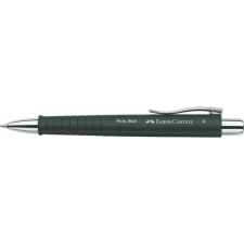 Faber-Castell Golyóstoll, 0,7 mm, nyomógombos tolltest, fekete tolltest, FABER-CASTELL "Poly Ball", kék toll
