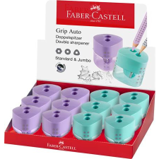 Faber-Castell Hegyező display, kétlyukú, FABER-CASTELL, Grip Auto, vegyes pasztell színek (TFC183103) hegyező