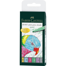 Faber-Castell PITT ecsetfilc készlet, Pastel / Pitt Artist Pen Brush (6 db) filctoll, marker