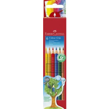 Faber-Castell Színes ceruza készlet, háromszögletű, FABER-CASTELL "Grip 2001", 6 különböző szín színes ceruza
