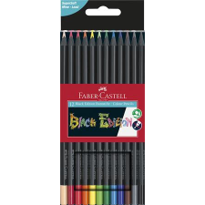  FABER-CASTELL Színes ceruza készlet, háromszögletű, FABER-CASTELL &quot;Black Edition&quot;, 12 különböző szín színes ceruza