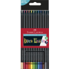 Faber-Castell Színes ceruza készlet, háromszögletű, FABER-CASTELL "Black Edition", 12 különböző szín