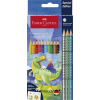 Faber-Castell Színes ceruza készlet, háromszögletű, FABER-CASTELL "Grip Dinoszaurusz" 10+3 különböző szín