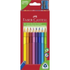 Faber-Castell Színes ceruza készlet, háromszögletű, FABER-CASTELL "Jumbo", 10 különböző szín