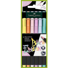 Faber-Castell Színes ecsetfilc készlet - Black Edition - Pastel - Brush pen (6 db) filctoll, marker